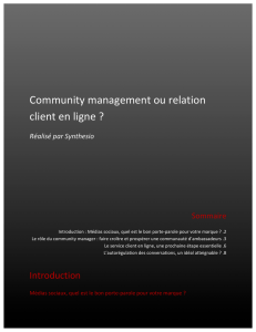 Community management ou relation client en ligne