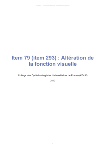 Item 79 (item 293) : Altération de la fonction visuelle