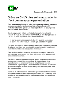 Grève au CHUV : les soins aux patients n`ont connu aucune