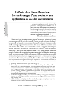 L`illusio chez Pierre Bourdieu. Les (més)usages d`une notion et son