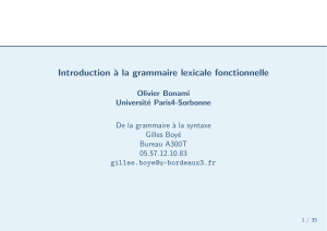 Introduction `a la grammaire lexicale fonctionnelle - Cours-univ