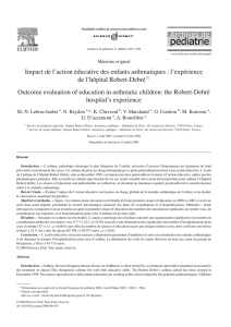 Impact de l`action éducative des enfants asthmatiques : l`expérience