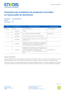 Protections des installations de production raccordées au