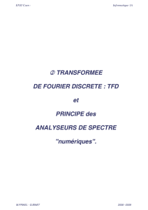 ② TRANSFORMEE DE FOURIER DISCRETE : TFD et