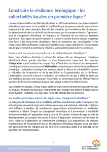 Construire la résilience écologique : les collectivités locales