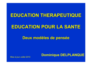 Éducation thérapeutique Éducation pour la santé