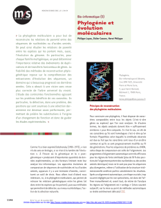 Phylogénie et évolution moléculaires - iPubli