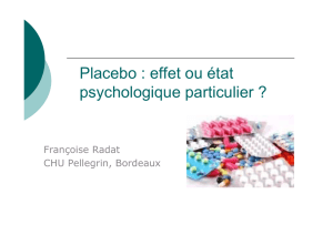 Placebo : effet ou état psychologique particulier