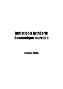 Initiation à la théorie économique marxiste