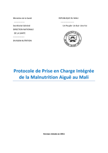 Protocole de Prise en Charge Intégrée de la Malnutrition Aiguë au