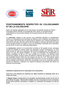 Positionnement respectif du coloscanner et de la coloscopie