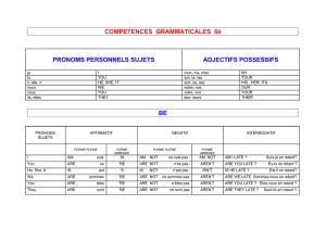 COMPETENCES GRAMMATICALES 6è