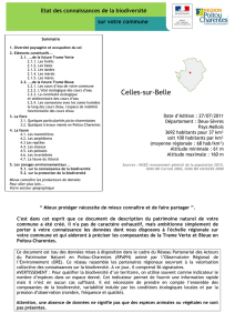 Celles-sur-Belle - Observatoire Régional de l`Environnement Poitou