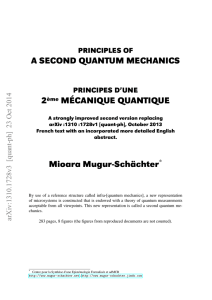 Principes d`une 2ème Mécanique Quantique