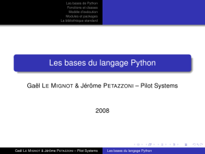Les bases du langage Python - Site de Pilot Systems dédié à nos