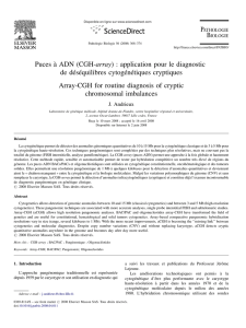 Puces à ADN (CGH-array) : application pour le diagnostic de