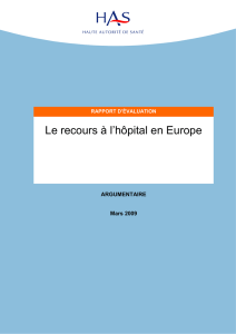 Le recours à l`hôpital en Europe