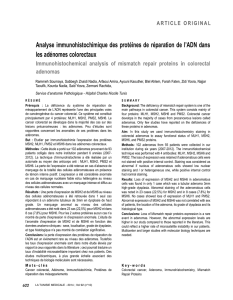 analyse immunohistochimique des protéines de réparation de l`aDn