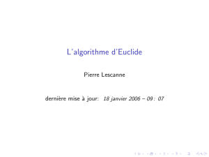L`algorithme d`Euclide