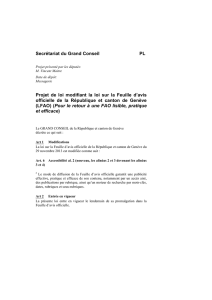 Projet de loi - Ordre des avocats de Genève