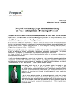 iProspect redéfinit le paysage du content marketing en France en