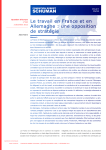 Le travail en France et en Allemagne : une opposition de stratégie