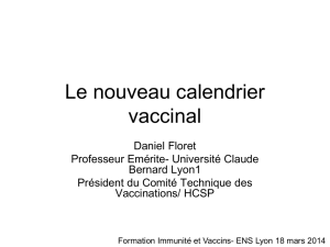Le nouveau calendrier vaccinal