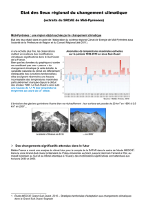 État des lieux régional du changement climatique