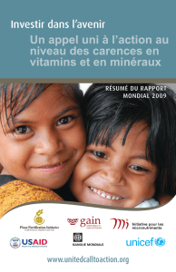 Investir dans l`avenir - a United Call to Action on Vitamin and Mineral