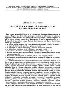 les verbes a modalité locutive dans le discours rapporté