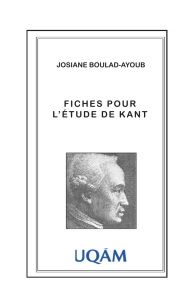 Fiches pour l`étude de Kant - Archipel