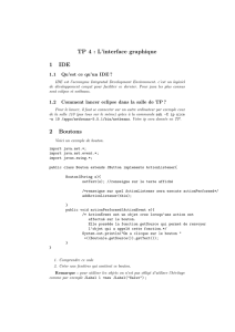 TP 4 : L`interface graphique 1 IDE 2 Boutons