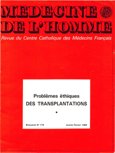 Problèmes éthiques - Centre Catholique des Médecins Français