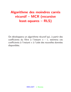 Algorithme des moindres carrés récursif – MCR (recursive least