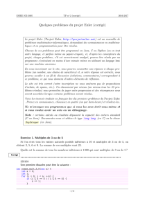 TP2 Dix problèmes du Projet Euler - FR