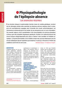 Physiopathologie de l`épilepsie-absence