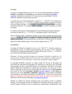 Le noyau Le noyau a un diamètre faible (environ 10