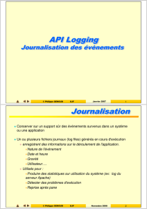 API Logging API Logging Journalisation