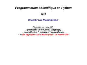 Programmation Scientifique en Python