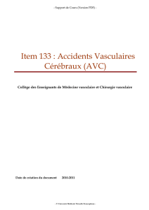 Item 133 : Accidents Vasculaires Cérébraux (AVC) - unf3s