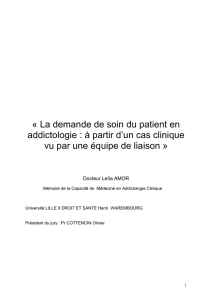 « La demande de soin du patient en addictologie : à partir d`un cas