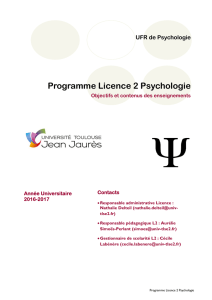 Programme L2 ter - UFR de Psychologie