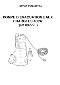POMPE D`EVACUATION EAUX CHARGEES 400W (ref