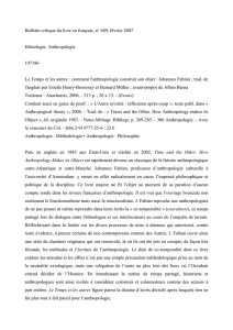 Bulletin critique du livre en français, n° 689, février 2007 Ethnologie