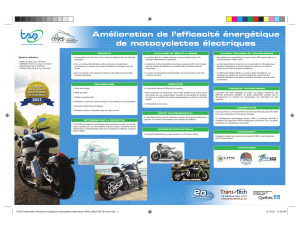 Amélioration de l`efficacité énergétique de motocyclettes électriques