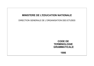 ministere de l`education nationale code de terminologie