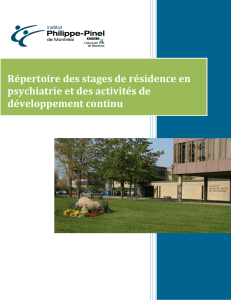 Répertoire des stages de résidence en psychiatrie et des activités