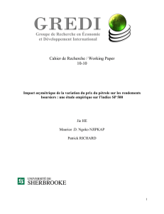 Impact asymétrique de la variation du prix du pétrole sur les