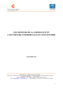 les moteurs de la croissance et l`ouverture commerciale en cote d