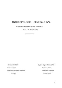 Cours N°4 - Anthropologie Générale